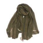 شال نخی زنانه مدل پلیسه طوسی