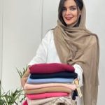 شال نخی زنانه مدل پلیسه طوسی - Image 3